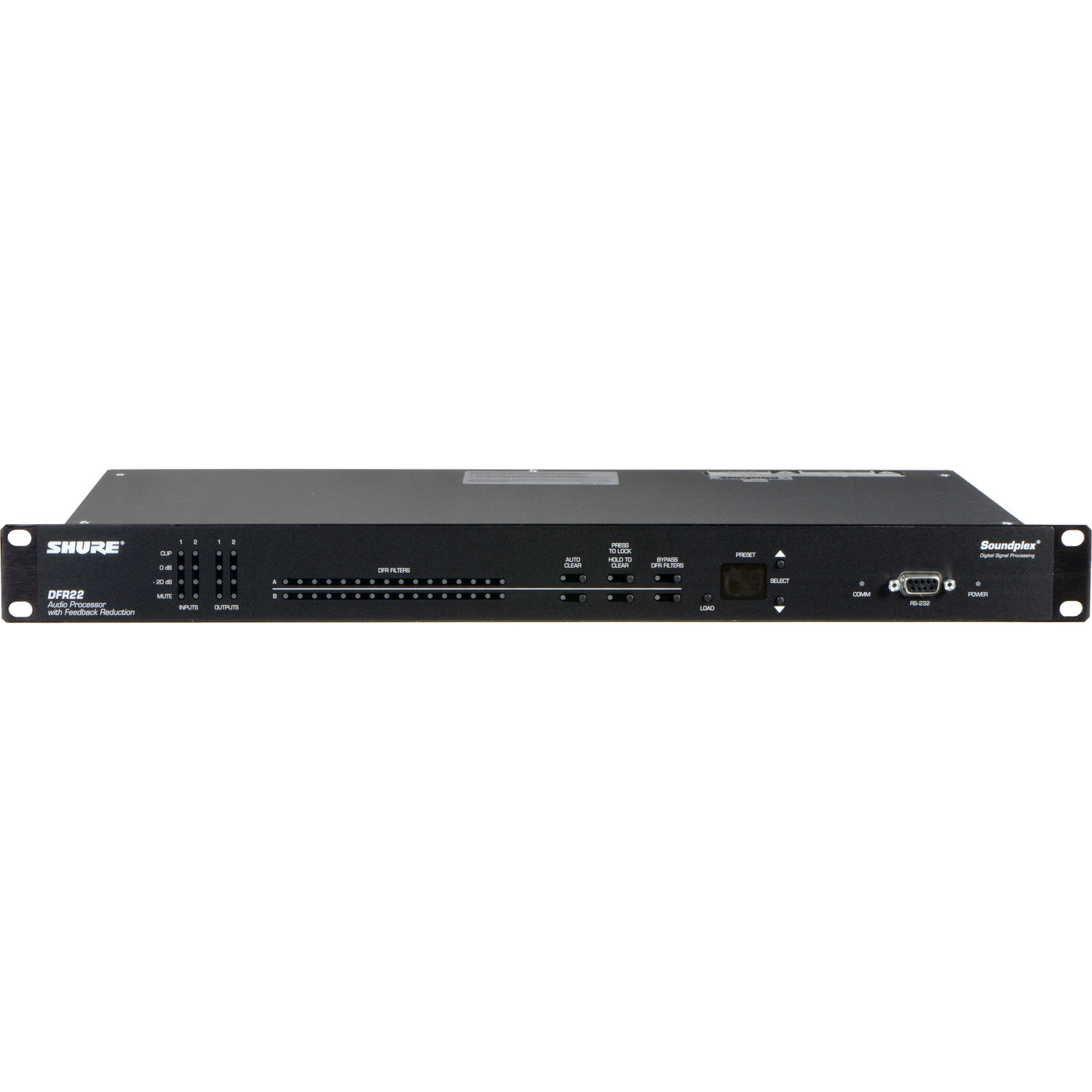 Shure DFR22 2x2 Audio Processor with Notch-Filtered Feedback