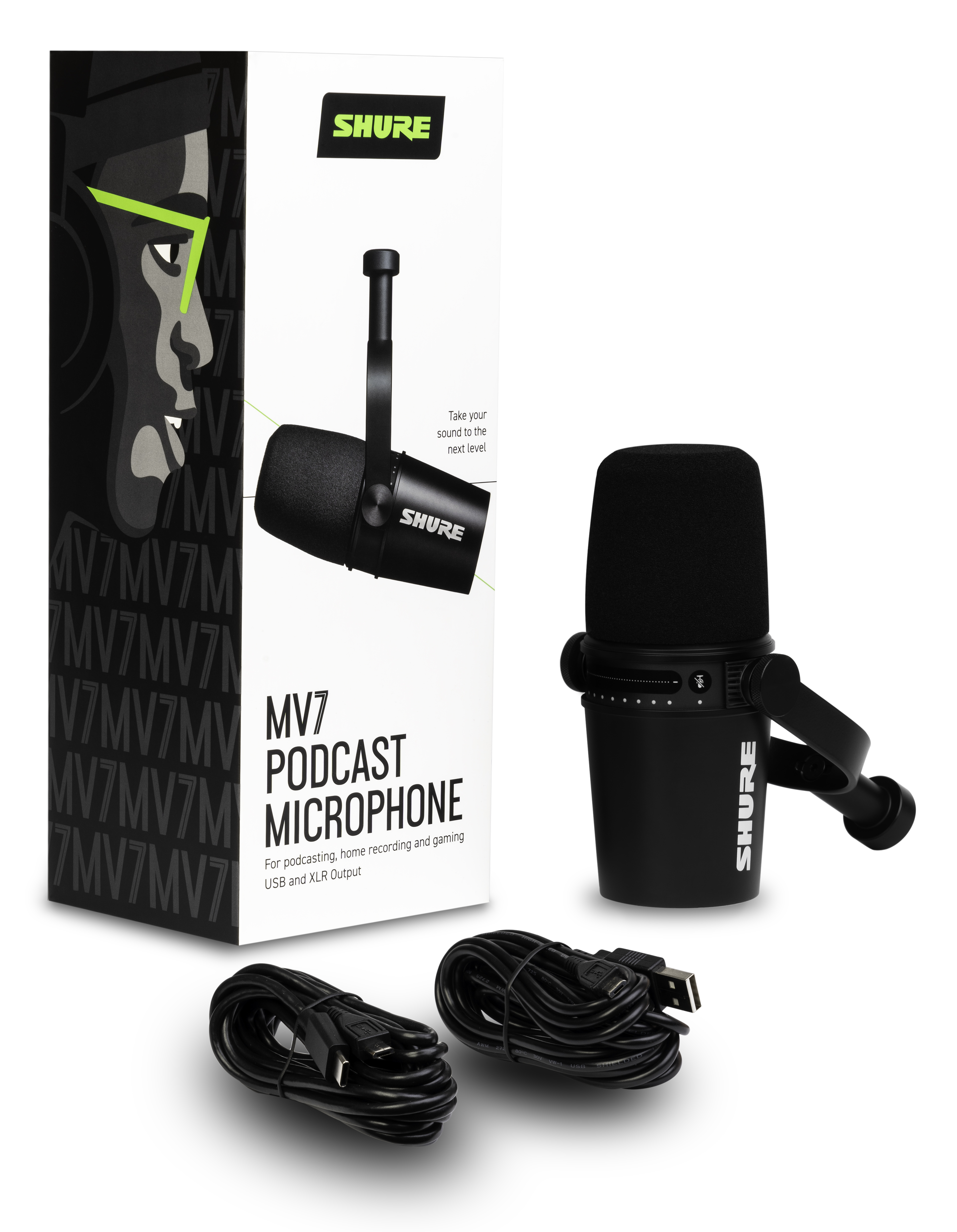 Shure MV7-K Podcast Microphone with both USB and XLR (Black) Shure MV7-K Podcast Microphone with both USB and XLR (Black)