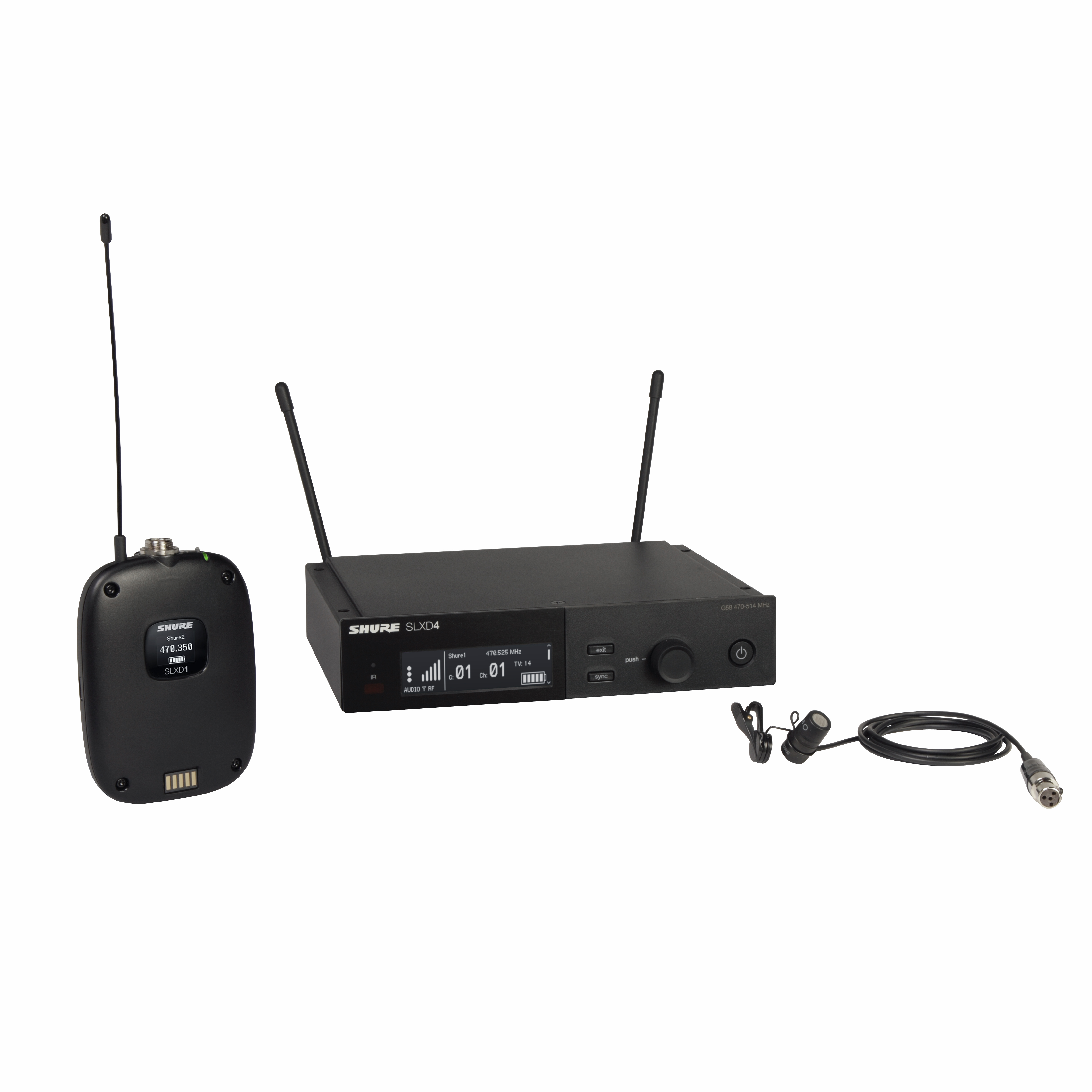 relaxed emotional Scully Shure SLXD14/85 Digital Wireless Cardioid Lavalier Microphone System (H55:  514 - 558 MHz)