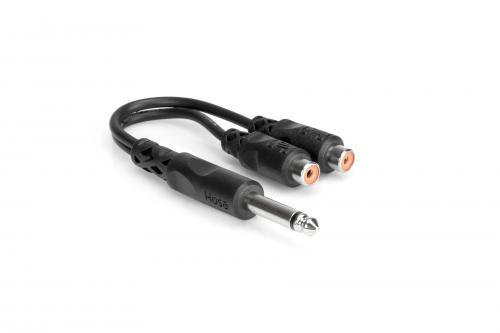 <h5>Hosa YPR103 Mono Unbalanced Male 1/4inch to Dual Female RCA Adapter</h5>