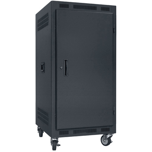 Lowell Manufacturing Rack - Portable - 21U 27inch Deep Solid Door