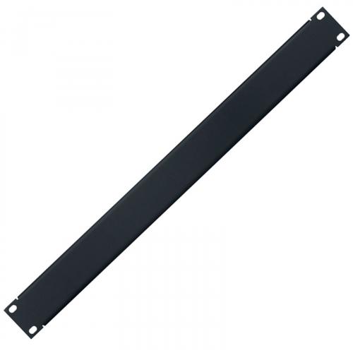 "Lowell Manufacturing Rack Panel-Blank-1U, 18-Gauge Flanged Steel (Black)"