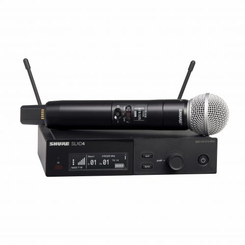 <h5>Shure SLXD24/SM58 Digital Wireless Handheld Microphone System (H55: 514 - 558 MHz)</h5>