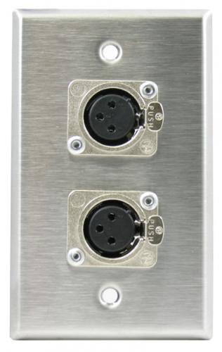 <h5>Horizon WP1013 Wallplate w/ 2 Neutrik <em>Latching</em> Female XLR Connectors</h5> <h5>Horizon WP1013 Wallplate w/ 2 Neutrik <em>Latching</em> Female XLR Connectors</h5>