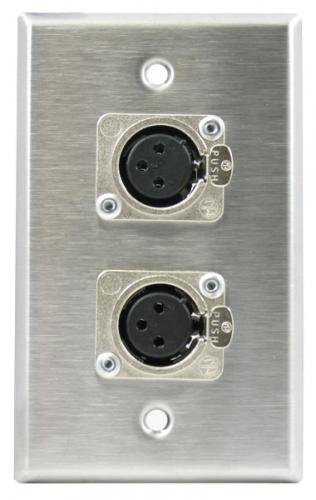 <h5>Horizon WP1013 Wallplate w/ 2 Neutrik <em>Latching</em> Female XLR Connectors</h5>