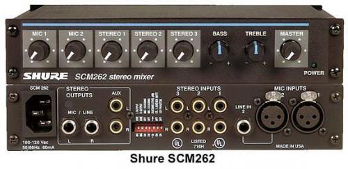 <h5>Shure SCM262 Stereo Microphone Mixer</h5>