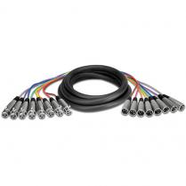 Hosa Technology XLR803 8-Channel Male 3-Pin XLR to Female 3-Pin XLR Snake Cable (3M)