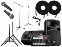 Portable Yamaha Sound System w/ Wired Microphones and Stands