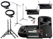 Portable Yamaha Sound System w/ Shure Wireless Microphones and Stands