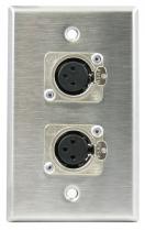 Horizon WP1013 Wallplate w/ 2 Neutrik Latching Female XLR Connectors